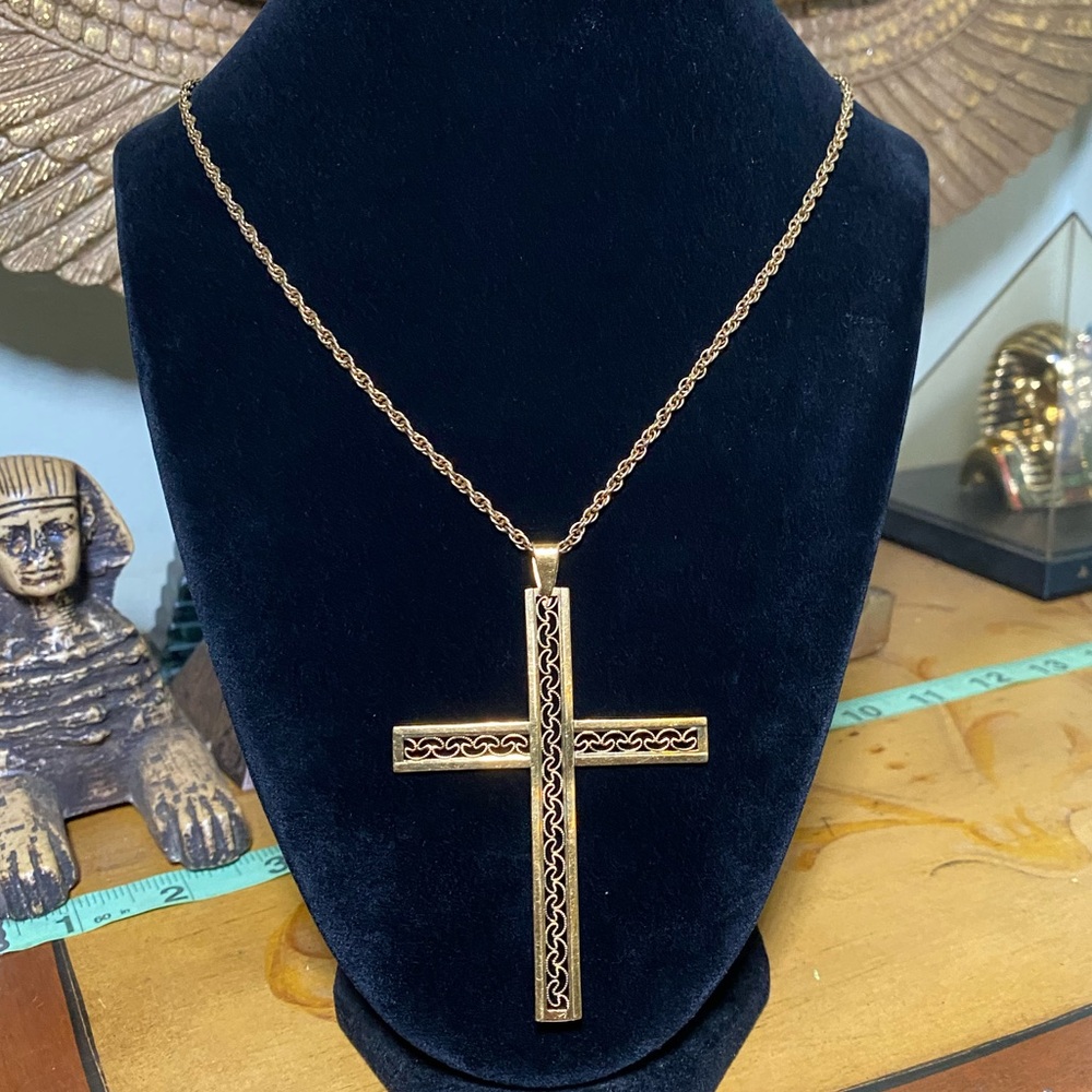 Vintage Van Dell Gold filled Cross Pendant Necklace - Picture 3 of 7